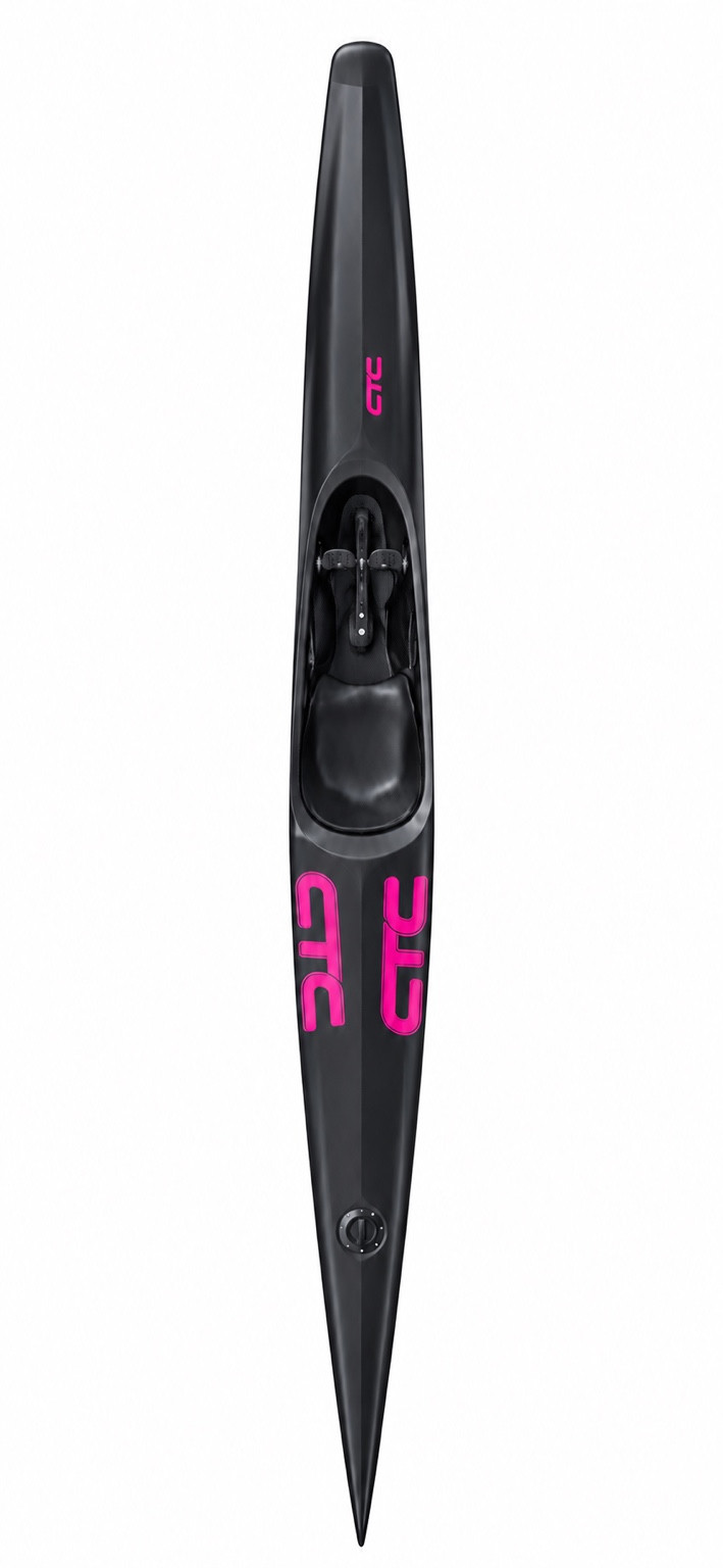 Supplied CTC surf ski: rounded nose, recessed cockpit and pointed tail